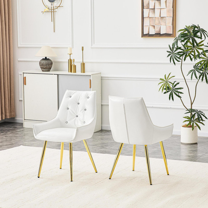 Fauteuil d'appoint en similicuir de qualité supérieure à motif de crocodile, dossier à décor de losanges, pieds en métal chromé doré et coussin éponge à haute résilience