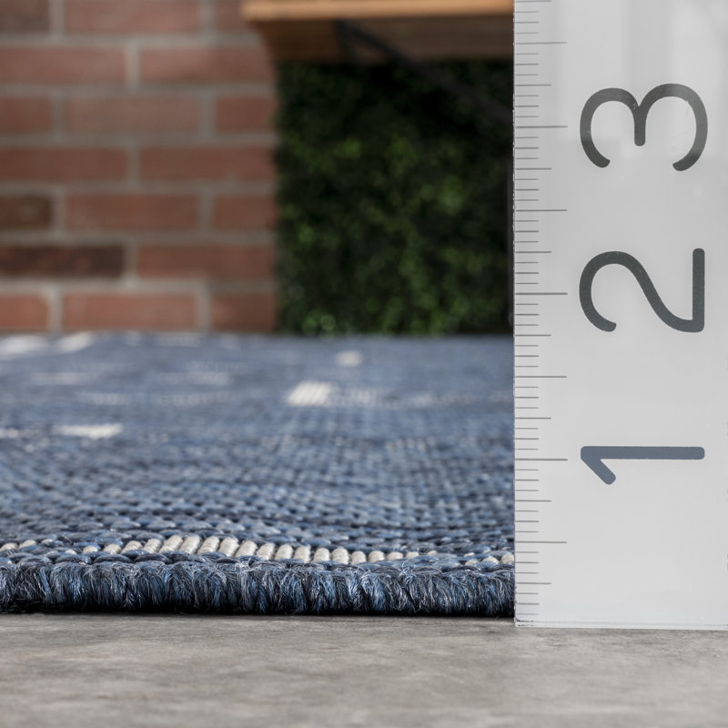 Tapis intérieur / extérieur bleu Achyut Southwestern, Tapis de couloir 2 pi x 8 pi