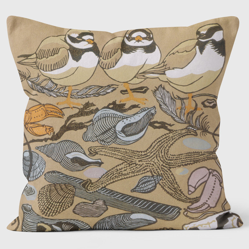 Ringed Plovers Square Throw Cushion