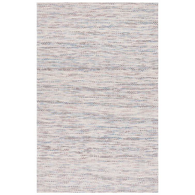 Laureldale Hand Woven Wool/Cotton Abstract Rug in Beige/Blue
