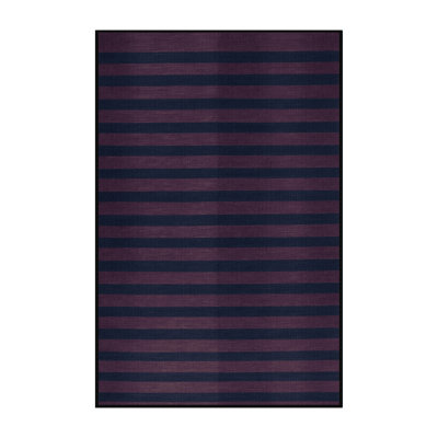 Machine Washable Horizontal Stripes Gray Area Rug
