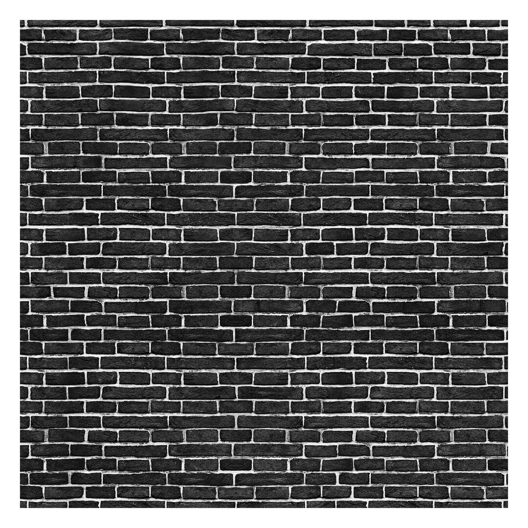 Strukturierte Fototapete Black Brick Wall 1,92 m x 192 cm