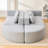 114.9" Boneless Modular With Unique Curved - End Design, Comfortable Seating, And Foam Core In Grey Sectional Construction