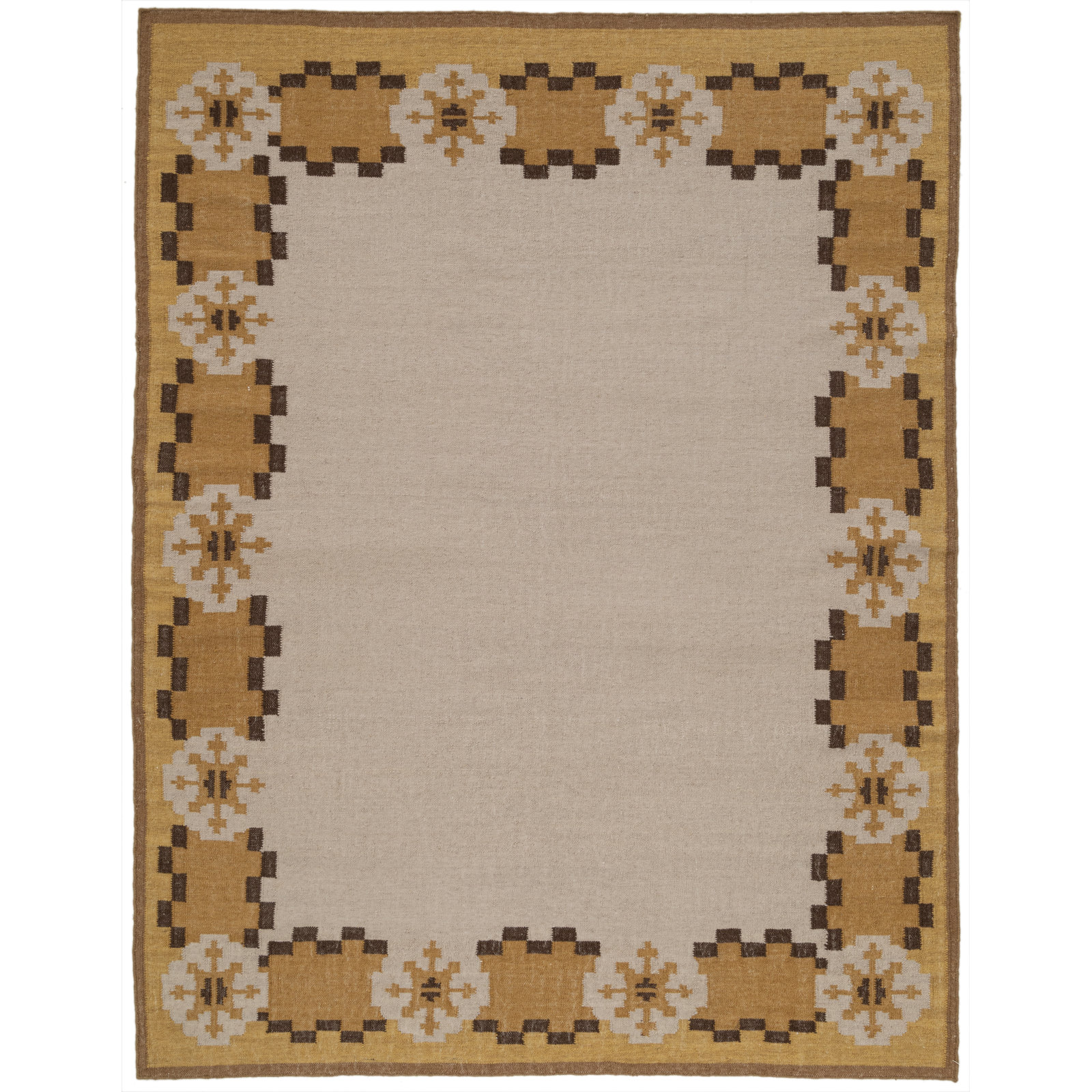 Heidi Flatweave Wool Nordic Scandinavian Rug, Yellow, 8'9x11'9