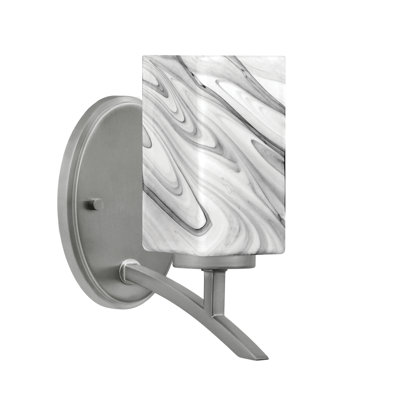 Applique murale lumineuse en verre avec onyx carré 3,5 po Kurve