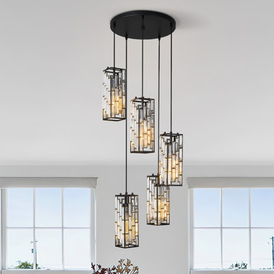Luminaire suspendu moderne à grappe rectangulaire Dazay