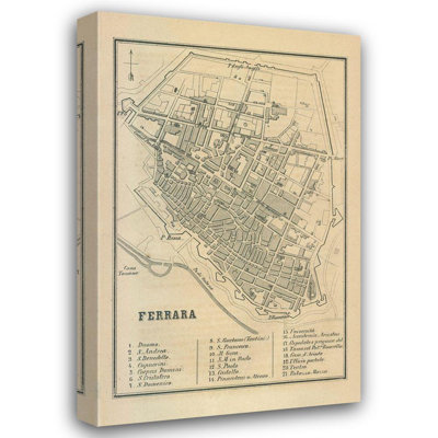Alcott Hill® Castro Gallery Wrapped Canvas Art Titled: Ferrara Italy, Castro 1870