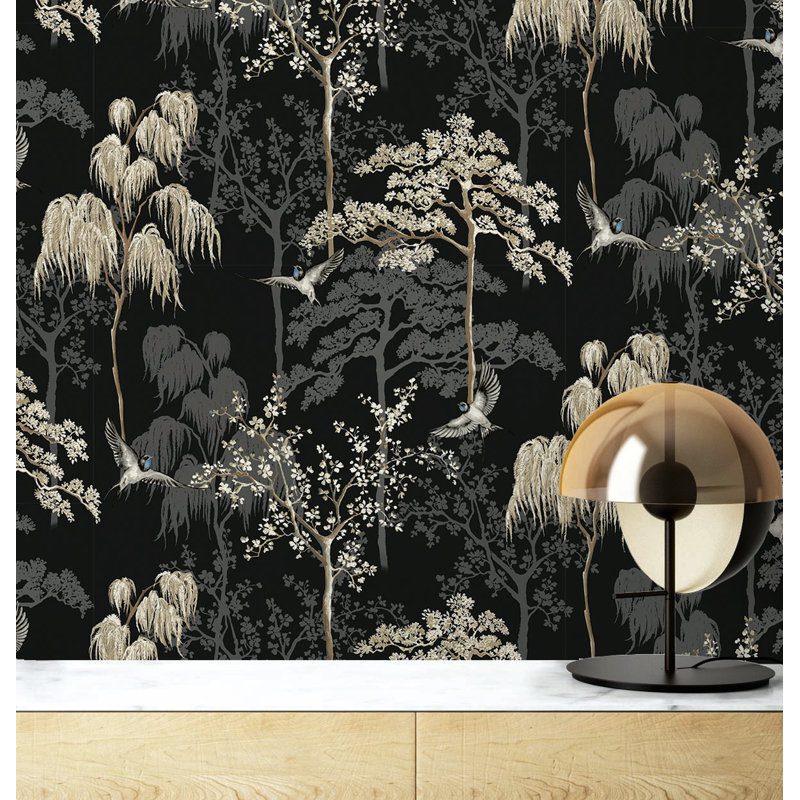 Rouleau de papier peint adhésif L 18 pi x l 20,5 po Daela Arthouse, Noir