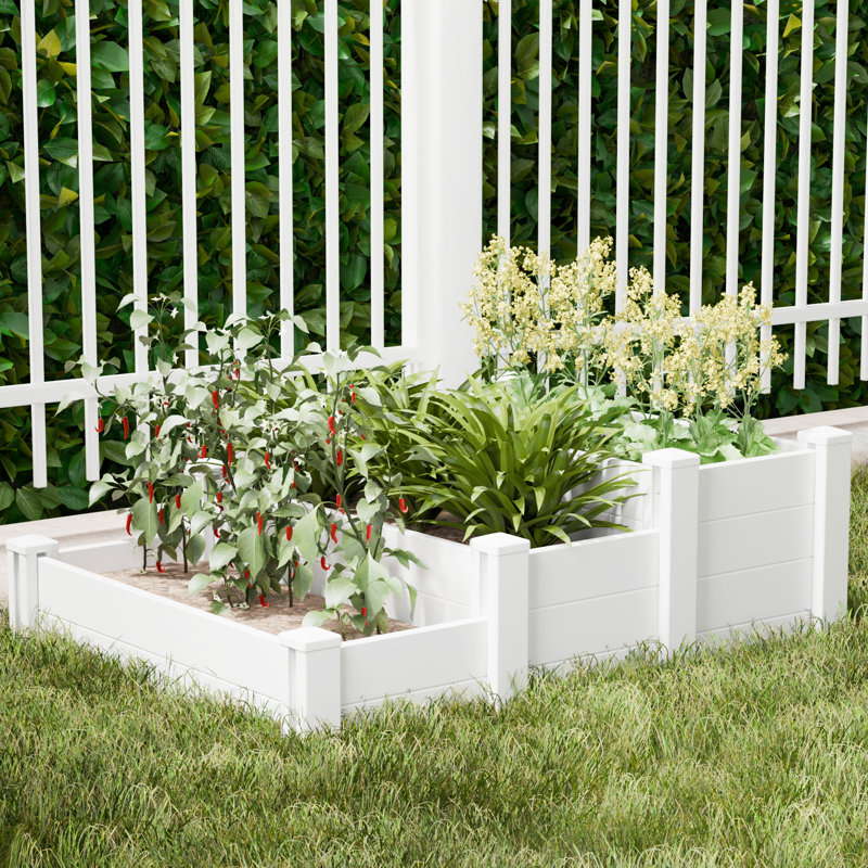 Modular White Raised Garden Bed Panel – Tool-Free Planter Box for Raised Gardens Planters & Garden Boxs