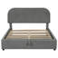 Lit plateforme tapissier pratique avec toison et coffre de rangement capacité hydraulique double-1183241407