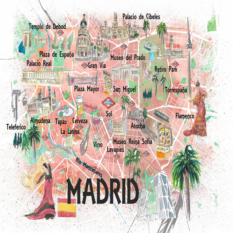 Ensembles de housse de couette DiaNoche en microfibre par Markus Bleichner - Carte de Madrid, Espagne