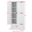Armoire de rangement haute de style campagnard avec 2 portes, 1 tiroir et tablette réglable, armoires de rangement en bois pour garde-manger