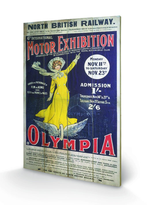 London Olympia Vintage Advertisement on Wood