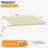 12x10FT Manual Retractable Awning, Full Opening Hand Crank Patio Canopy, Beige-125374559