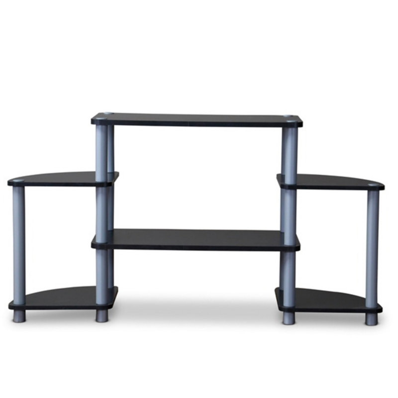 Orbit Black and Silver Neo-Space-Age 3-Tier TV Stand