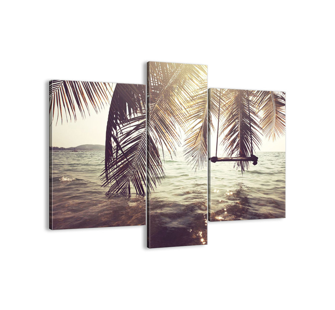 Haus am Meer 3-tlg. Leinwandbilder-Set Du kannst nach Belieben in den Wolken schaukeln Größe: 80 cm H x 95 cm H x 1,8 cm T