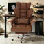 PU Leather Executive Chair with Footrest and Lumbar Support-1029332545