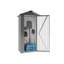 Remise de rangement en fer galvanisé, fonction imperméable, système de verrouillage sécuritaire, installation en douceur, convient pour les cours de jardin et le camping, 2,5 po x 1,4 pi, noir, armoire d'extérieur de conception moderne, antirouille,