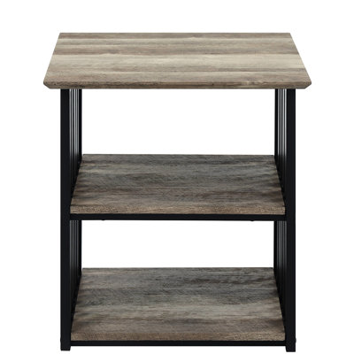 Table de chevet industrielle en chêne antique et noir pour la commodité de la chambre à coucher moderne avec combinaison de couleurs