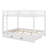 Queen Bunk Bed With Trundle, Heavy Duty Bunk Beds Frame With Ladder And Full Length Guardrail-1904605864