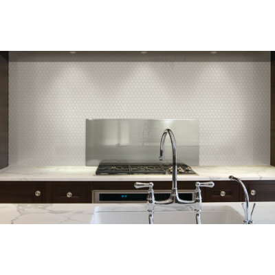 Peel and Stick Gel Backsplash Tile Hexago 11'' x 10'' (Set of 4)