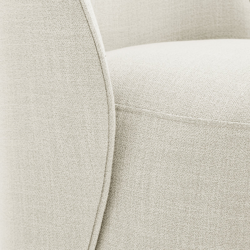 Chaise d'appoint rembourrée avec roulettes pivotantes Lola, Polyester beige