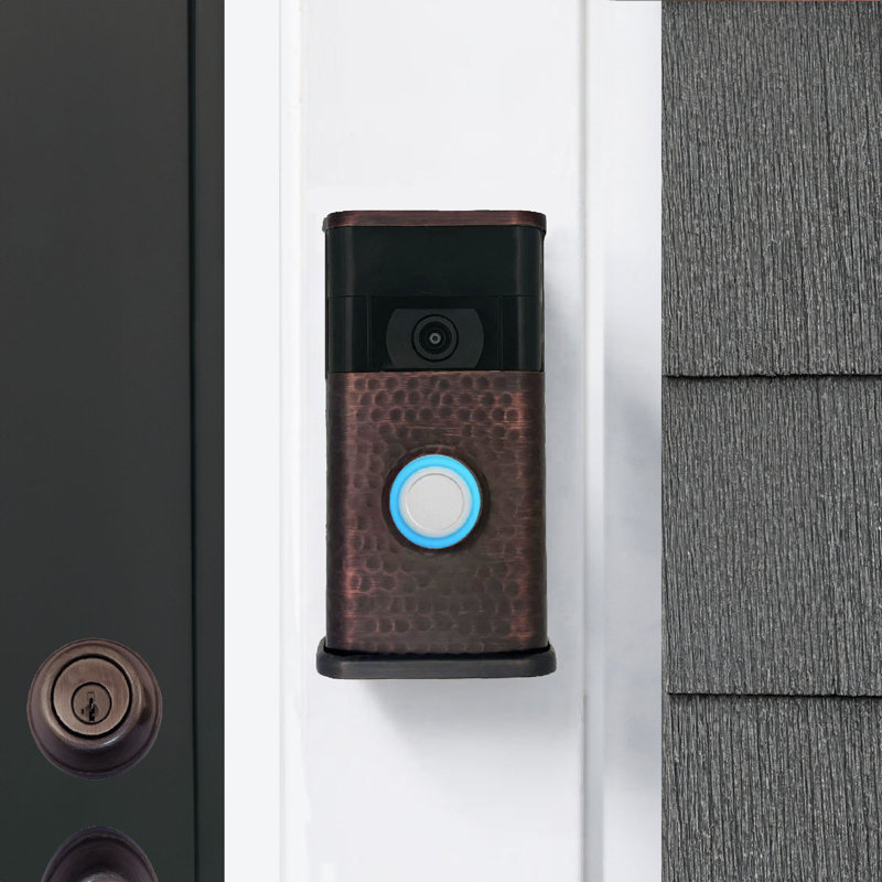 Housse de sonnette martelée pour vidéo (compatible avec Ring 2nd Gen), Bronze huilé
