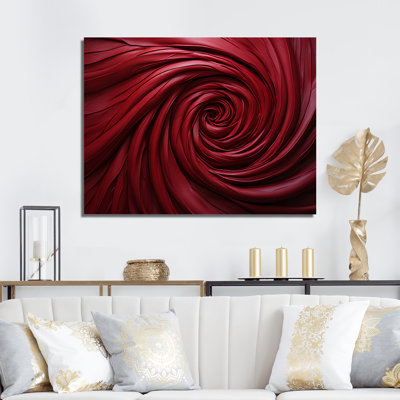 «Red Winding Wonder», reproduction d'art abstrait en spirale_106239