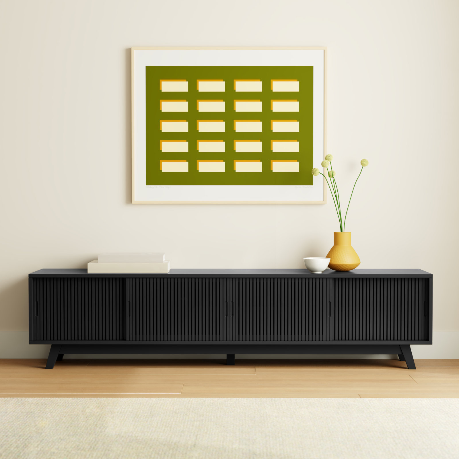 Burton 79 " Acacia TV Stand, Black