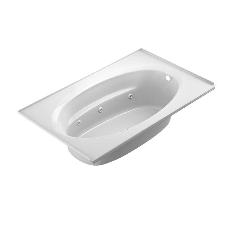Signature® 72" x 42" Drop In Bathtub, White, Right, Yes