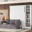 Lit double avec tablettes - blanc, transformez votre chambre à coucher en rangement de choix moderne-1069072875