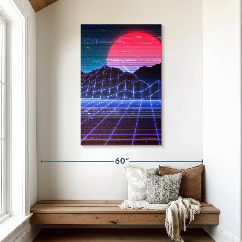 Kelan Red Moon Digital Landscape, 45" H x 30" W
