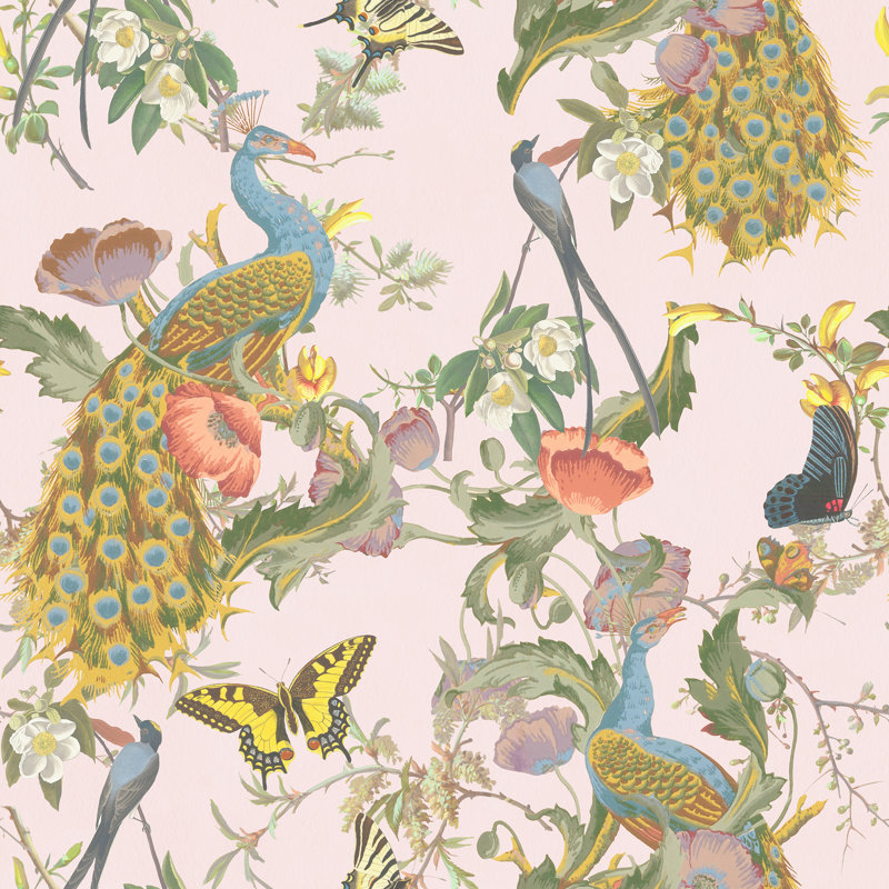 Yuki Osada Floral Wallpaper Double Roll, Pink