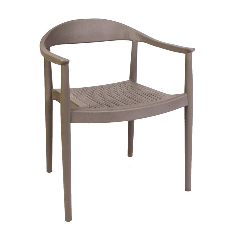 Fauteuil de terrasse empilable, Brun clair