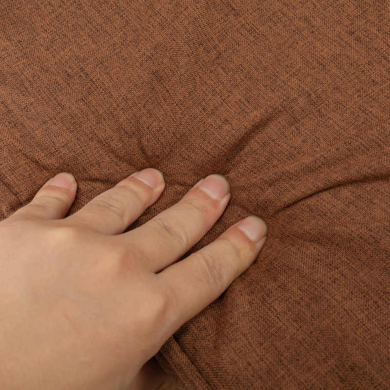 Multi-functional Foldable Sofa with Adjustable Angles and Pillow, Dark Brown Linen Cotton