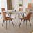 55'' Rectangular Modern Kitchen Dining Table with 4 Upholstered Dining Chairs-1253397556-1253397565