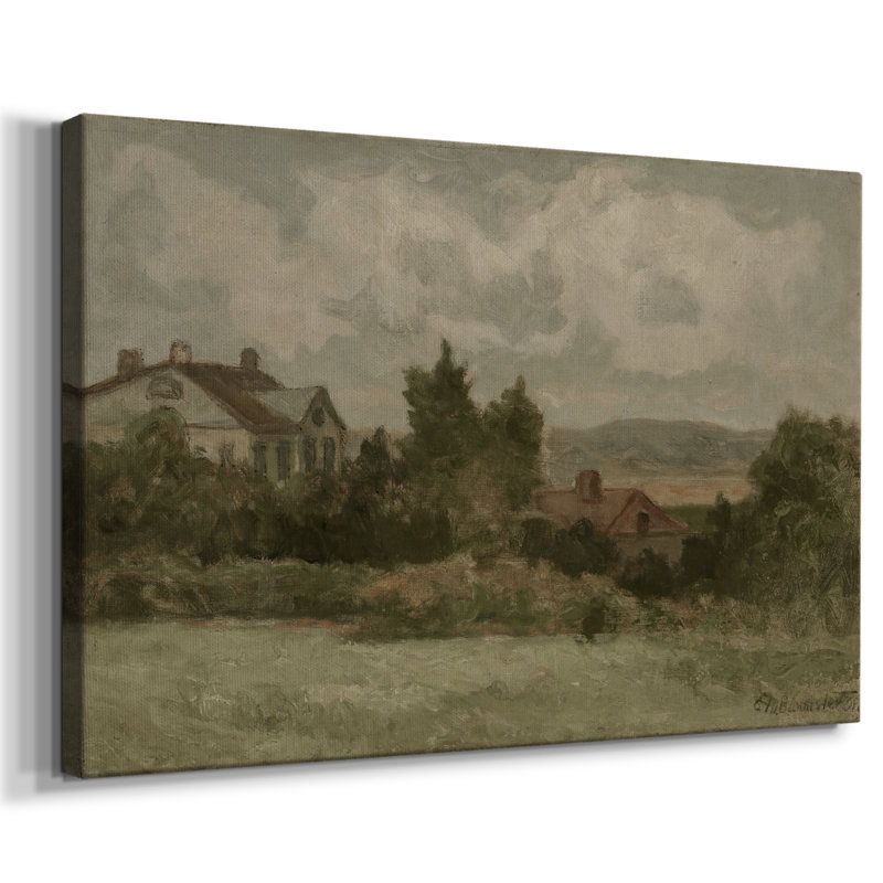 Paysage rétro - DCCCVII, Toile tendue, H 9 po x l 13 po x P 1,5 po