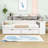 Wood Daybed with 2 Storage Drawers and Study Desk-866262449-866262455