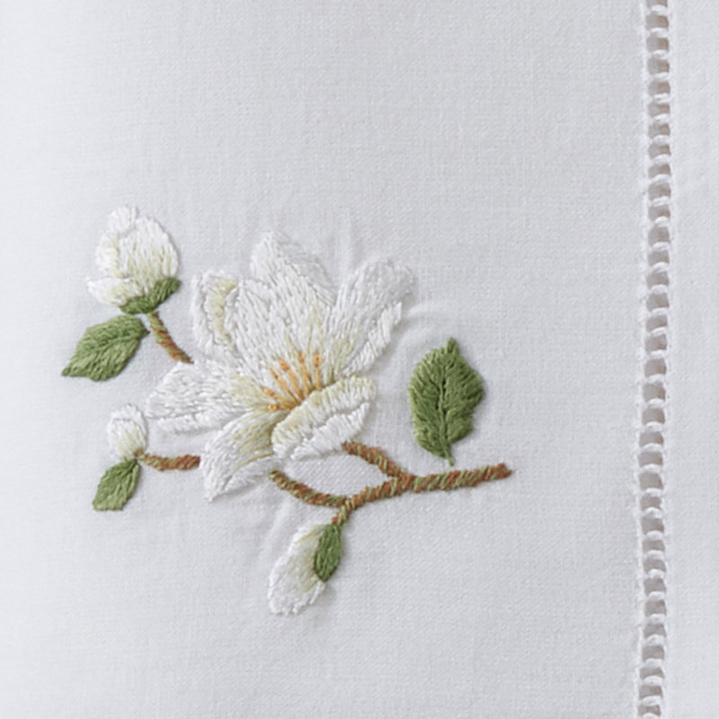 Ensemble de serviettes en coton 6 pièces magnolia broderiey hemstitch Killingly