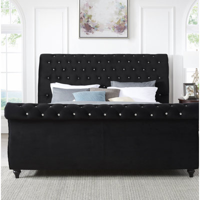 Matos Tufted Upholstered Sleigh Bed