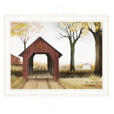 "Buck County Bridge" par Billy Jacobs, prêt à accrocher, reproduction encadrée