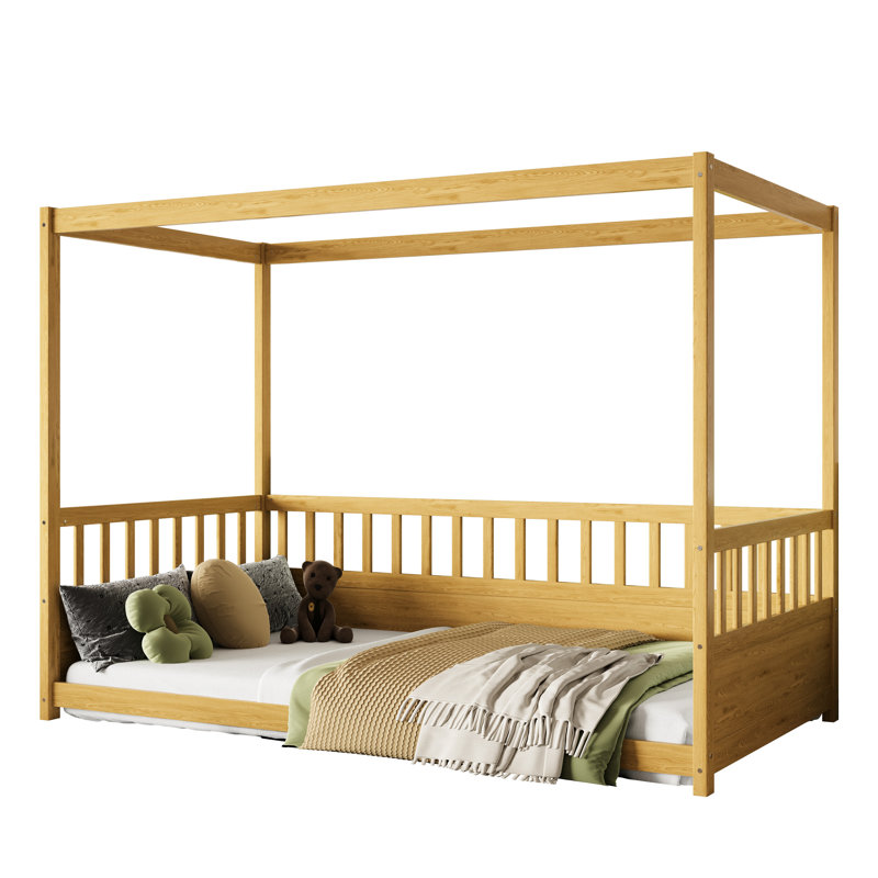 Lit simple - Encouragez la structure en bois avec barrière de sécurité pendant le sommeil
