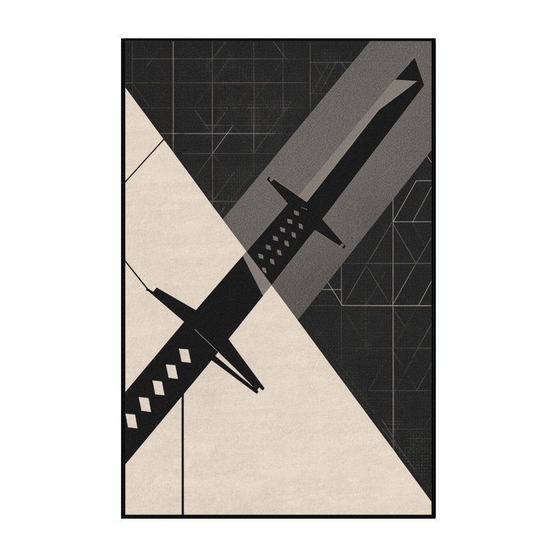 Tapis doux et moelleux en épée Katana, 8 x 10