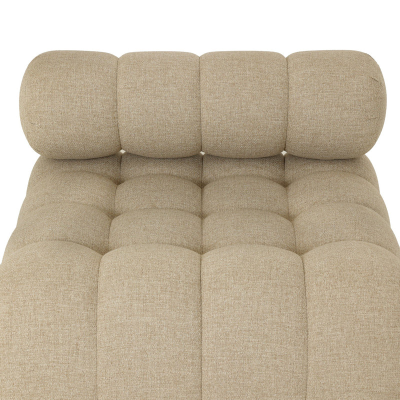 Roma Outdoor Teak Swivel Armless Lounge Chair, Hayes Cream