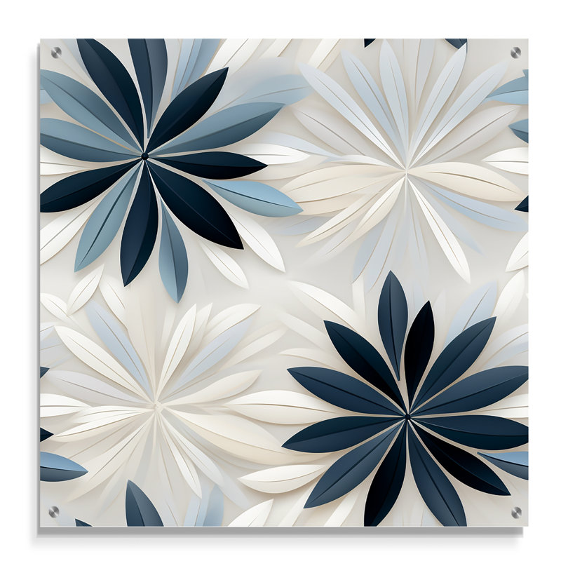 Philips - Art mural abstrait en verre acrylique, H 16 po x l 16 po