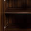Armoire à finition noyer avec 4 portes et tablettes ouvertes - Intérieur spacieux pour le salon, la chambre à coucher, la conception de bureau