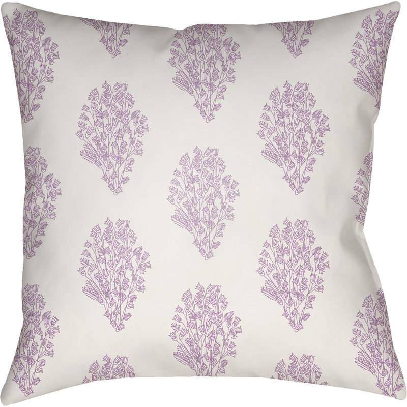 Moody Floral Floral Throw Pillow, 18" x 18", Purple/White