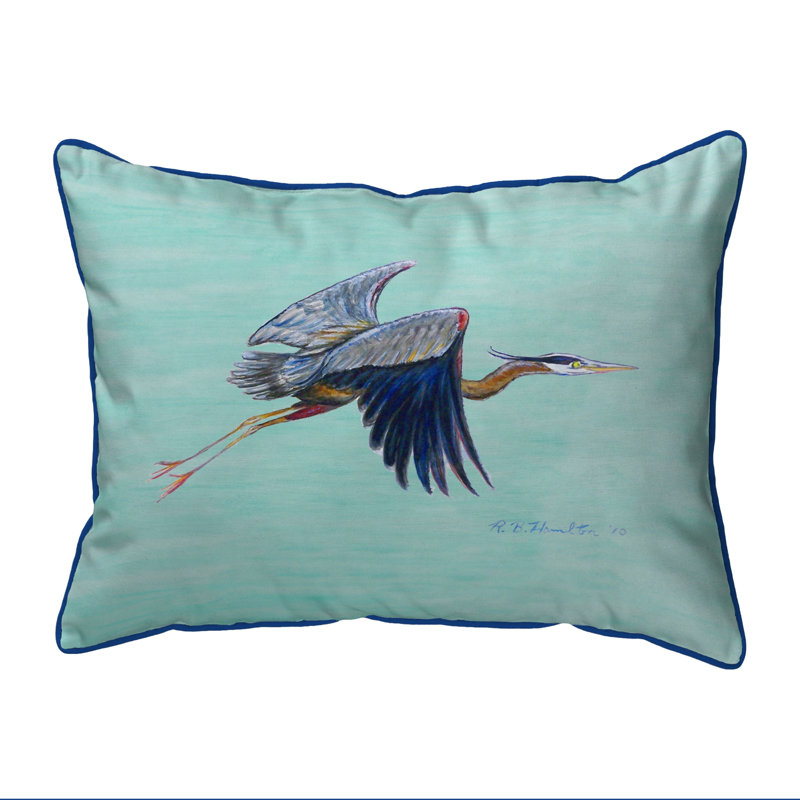 Flying Heron Outdoor Rectangular Pillow Cover & Insert