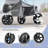 Foldable Pet Dog and Cat Stroller with Adjustable Canopy Storage Basket and Cup Holder for Small and Medium Pets-110958661