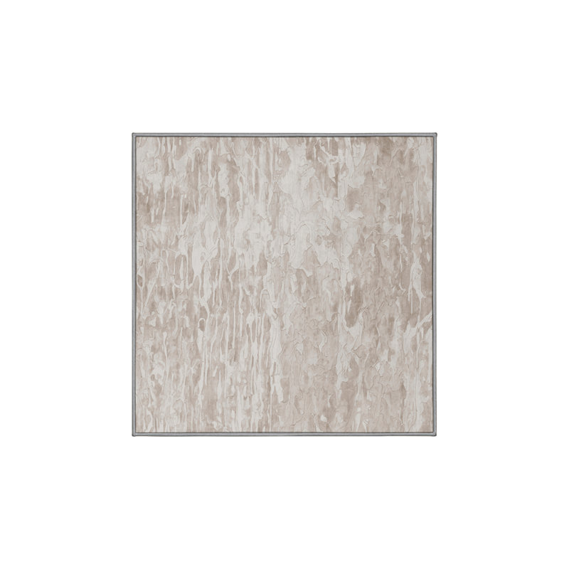 Tapis gris soyeux et moelleux, Carré 7 pi